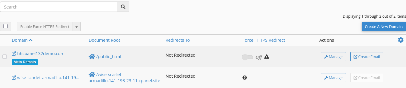 Temporary Domain Created
