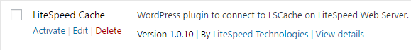 Activate Litespeed Cache Plugin