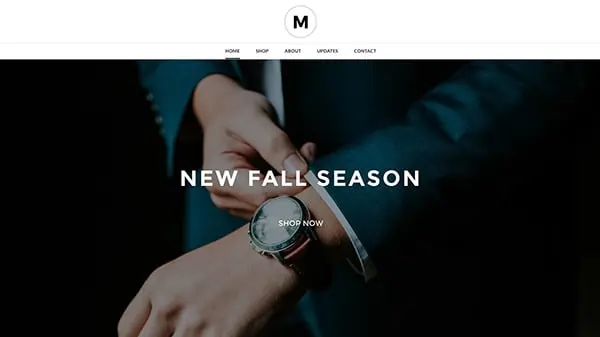 Screenshot of a Weebly theme for an a fashion store showing a watch.