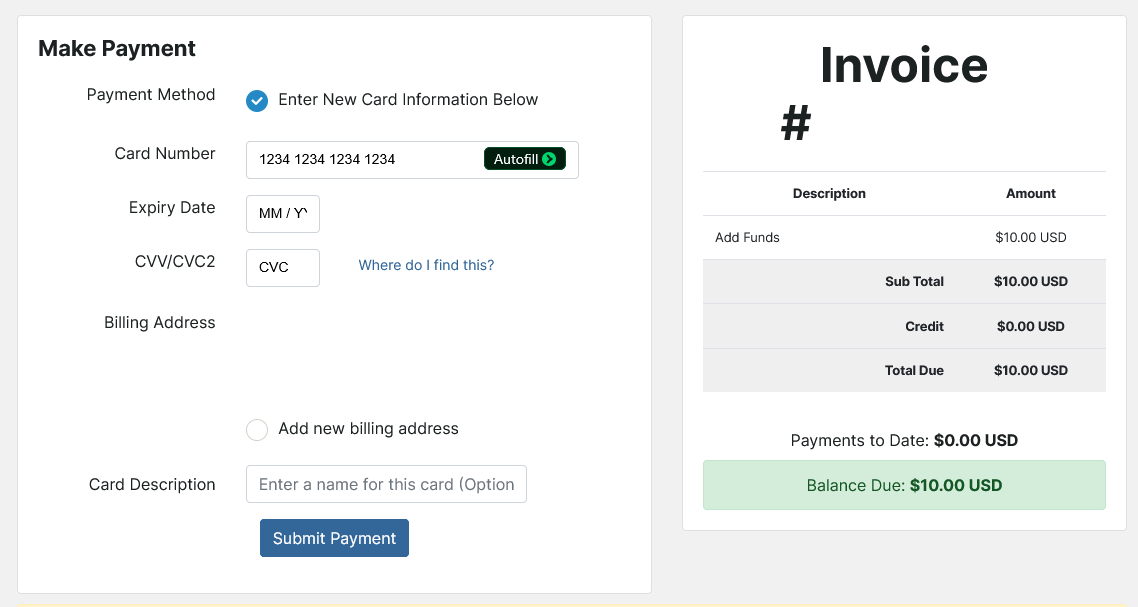 Credit Card Payment