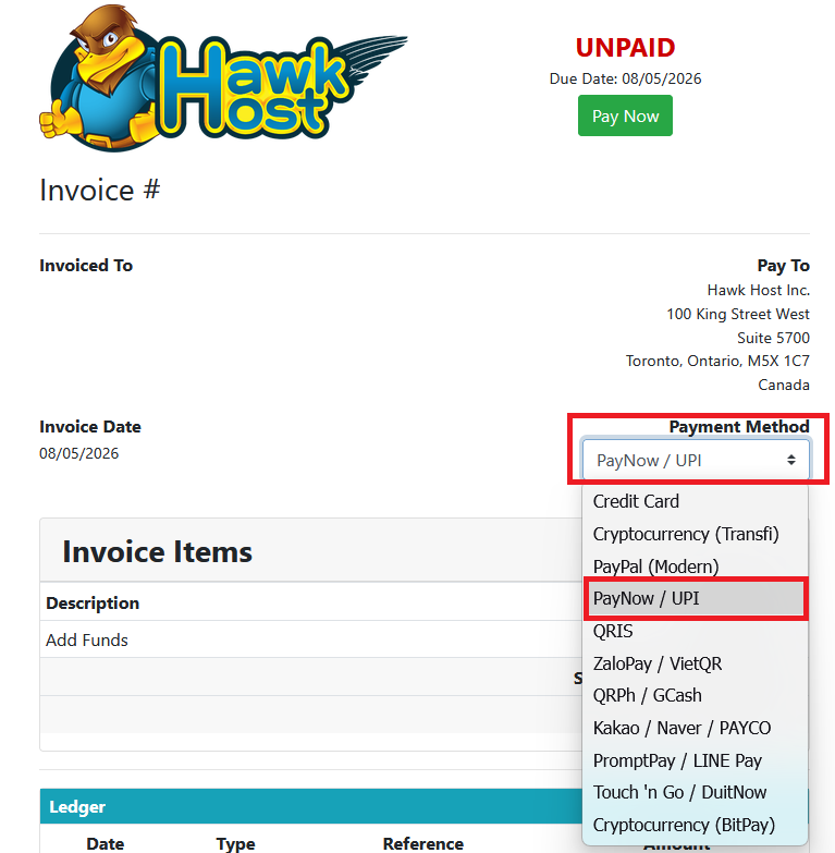 Select PayNow or UPI