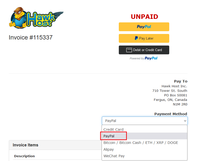 Switch Payment Method