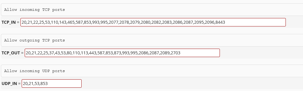 CSF UDP Configuration