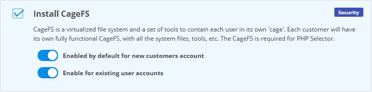 CloudLinux Wizard CageFS
