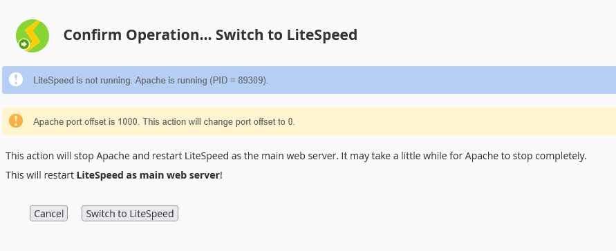 Current Litespeed Status
