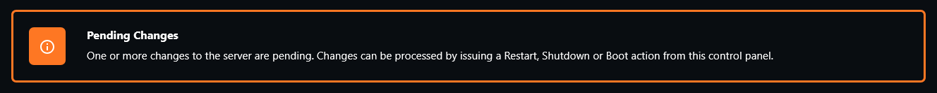 Cloud VPS Pending Changes