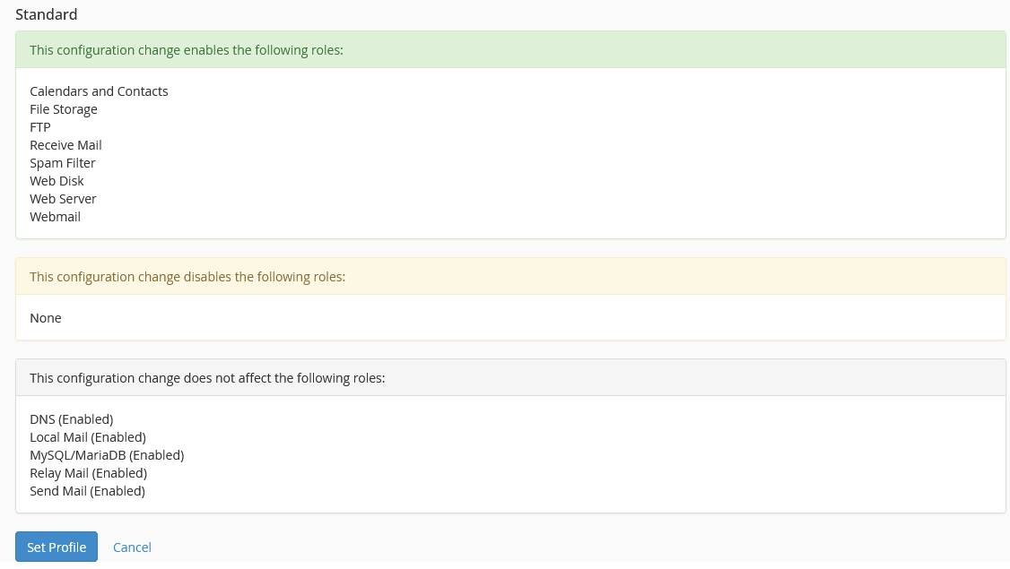 WHM Server Configuration Change