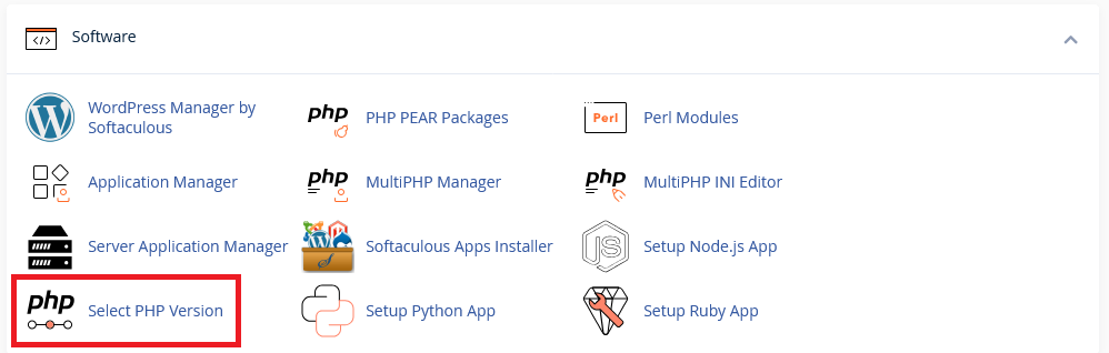 Select PHP Version in cPanel