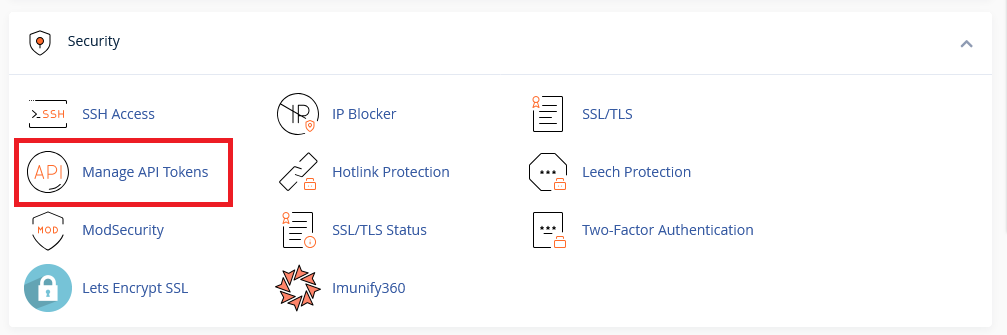 API Token in cPanel