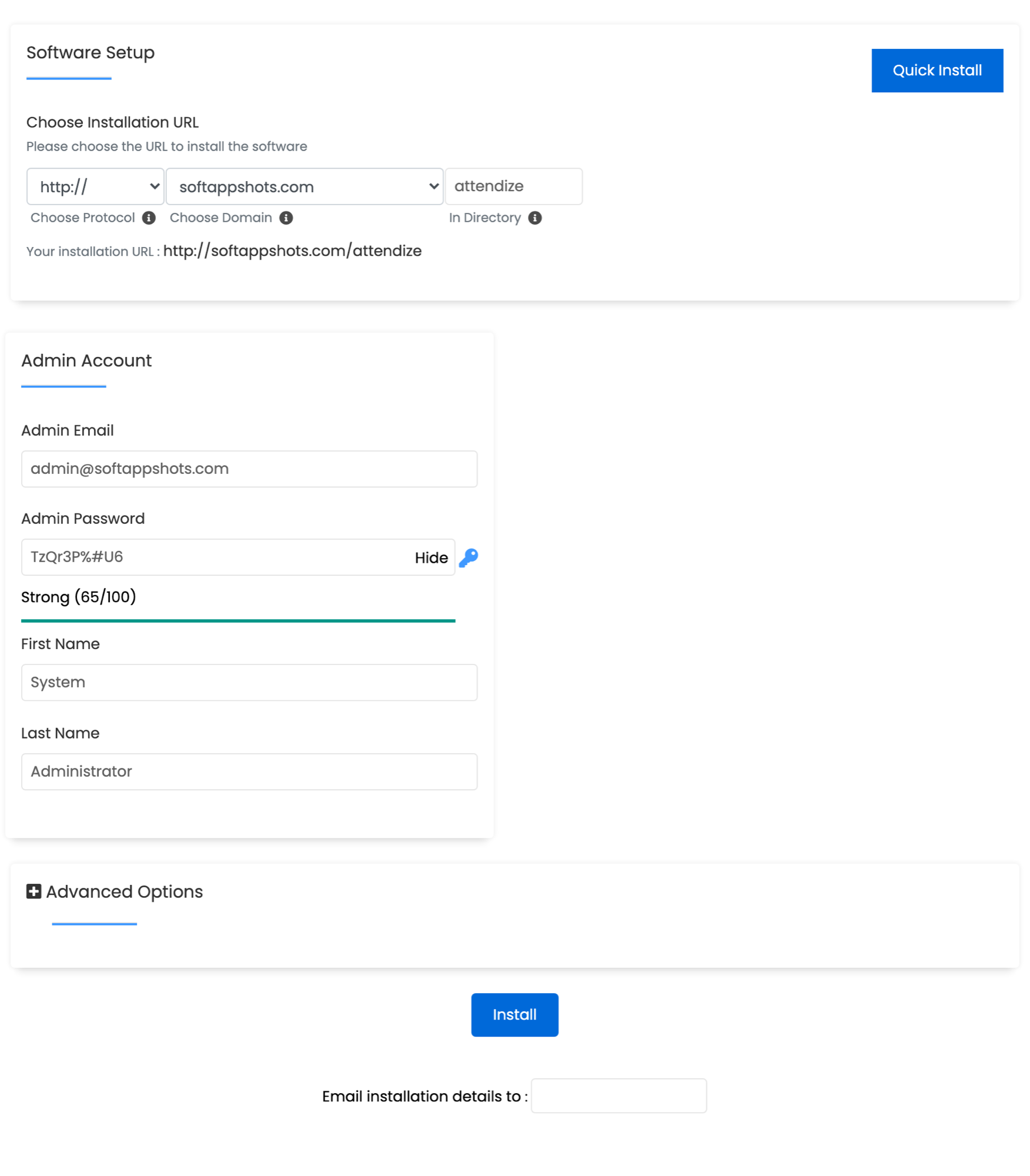 Attendize Install Options