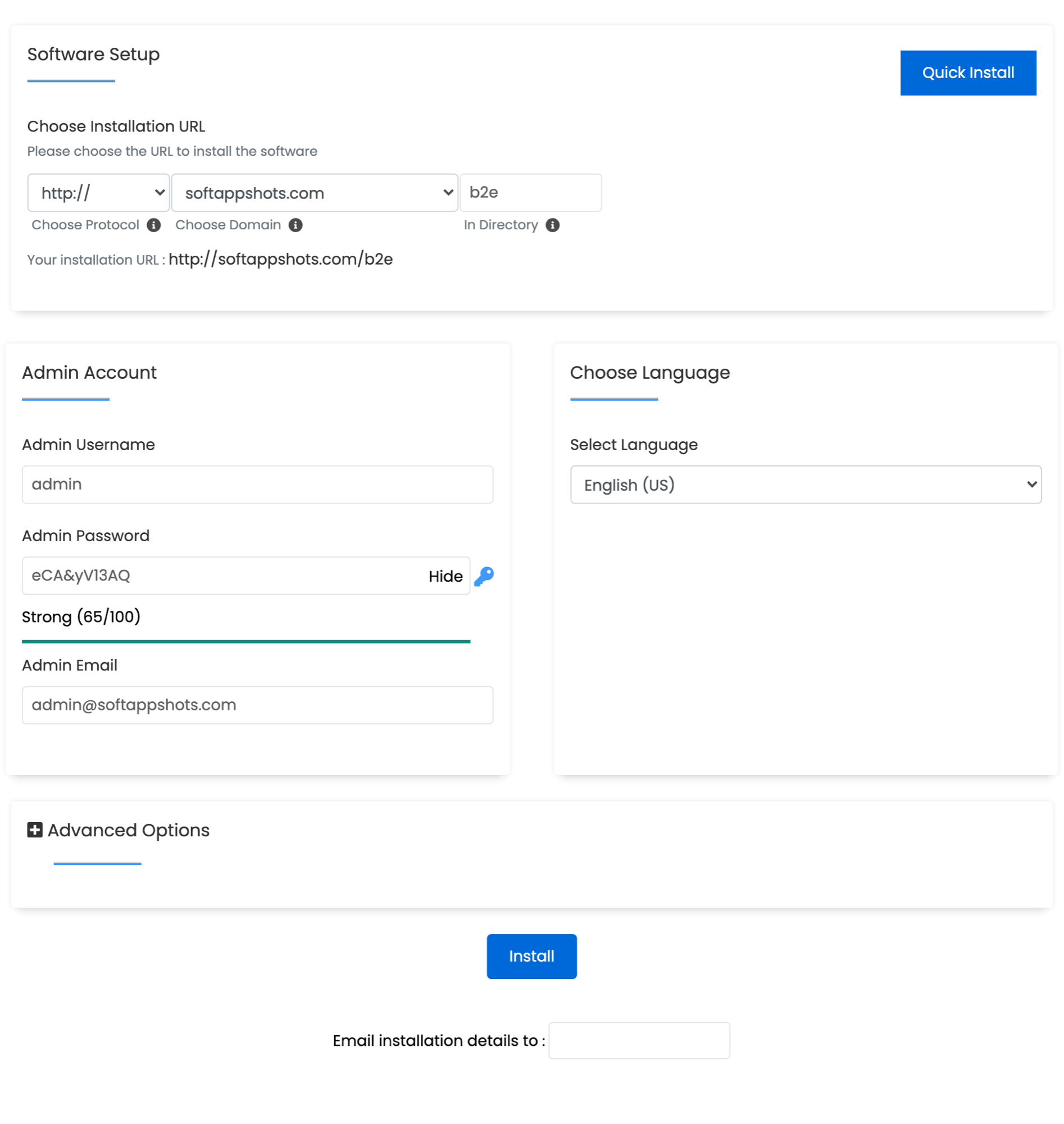 b2evolution Install Options