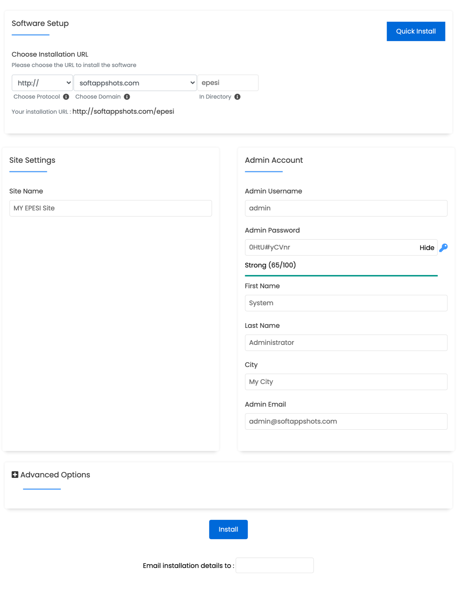 EPESI Install Options