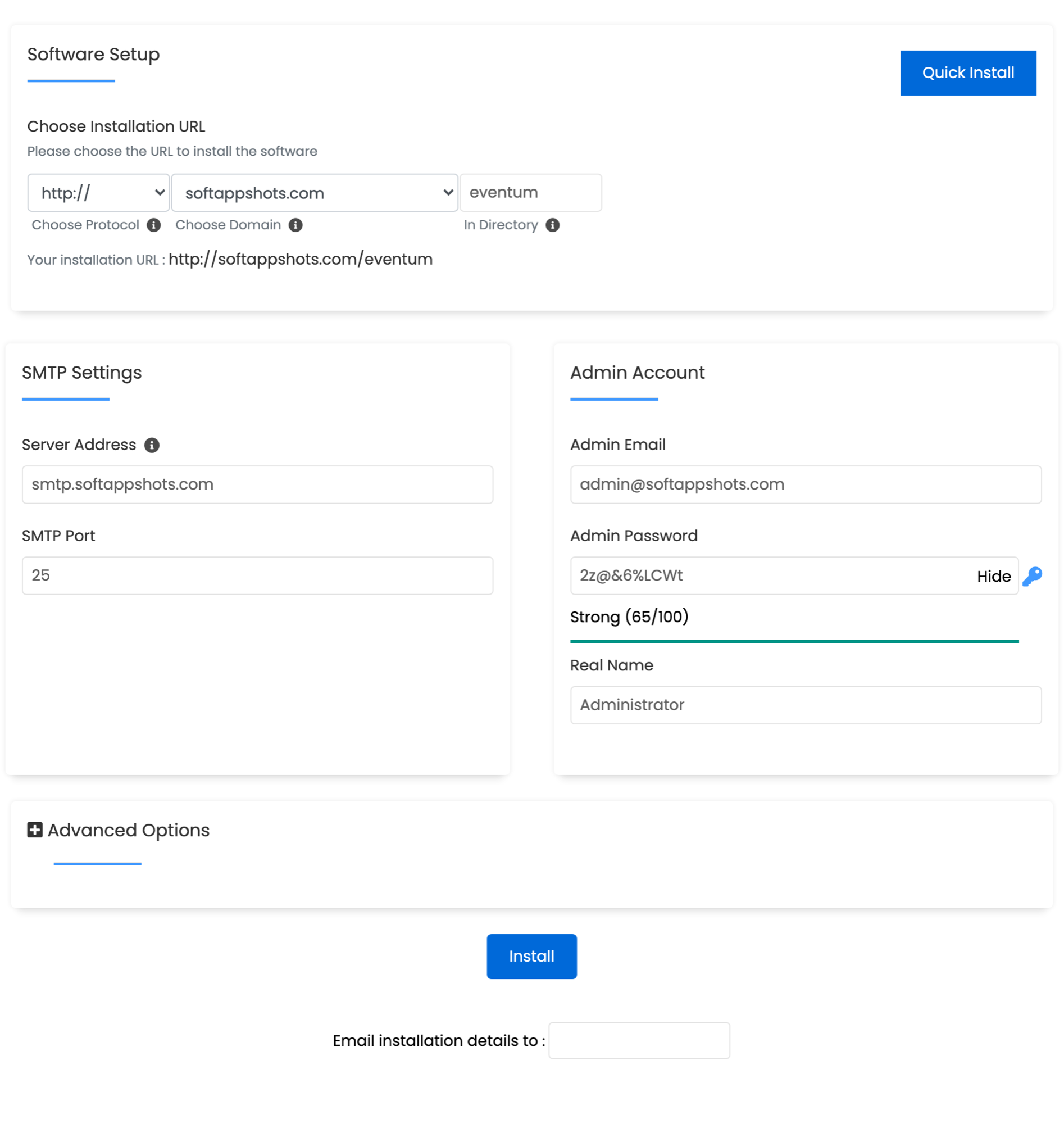 Eventum Install Options
