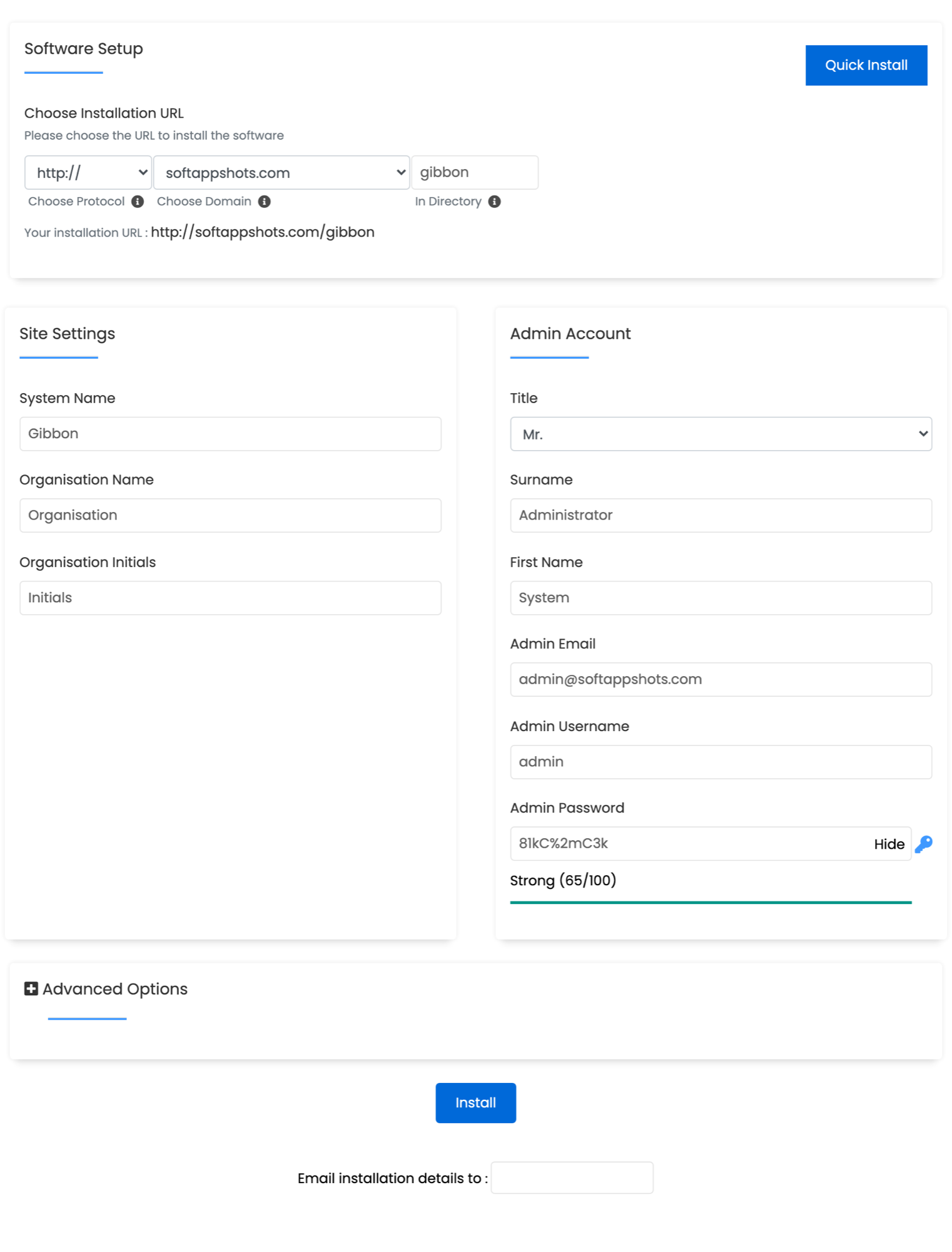 Gibbon Install Options
