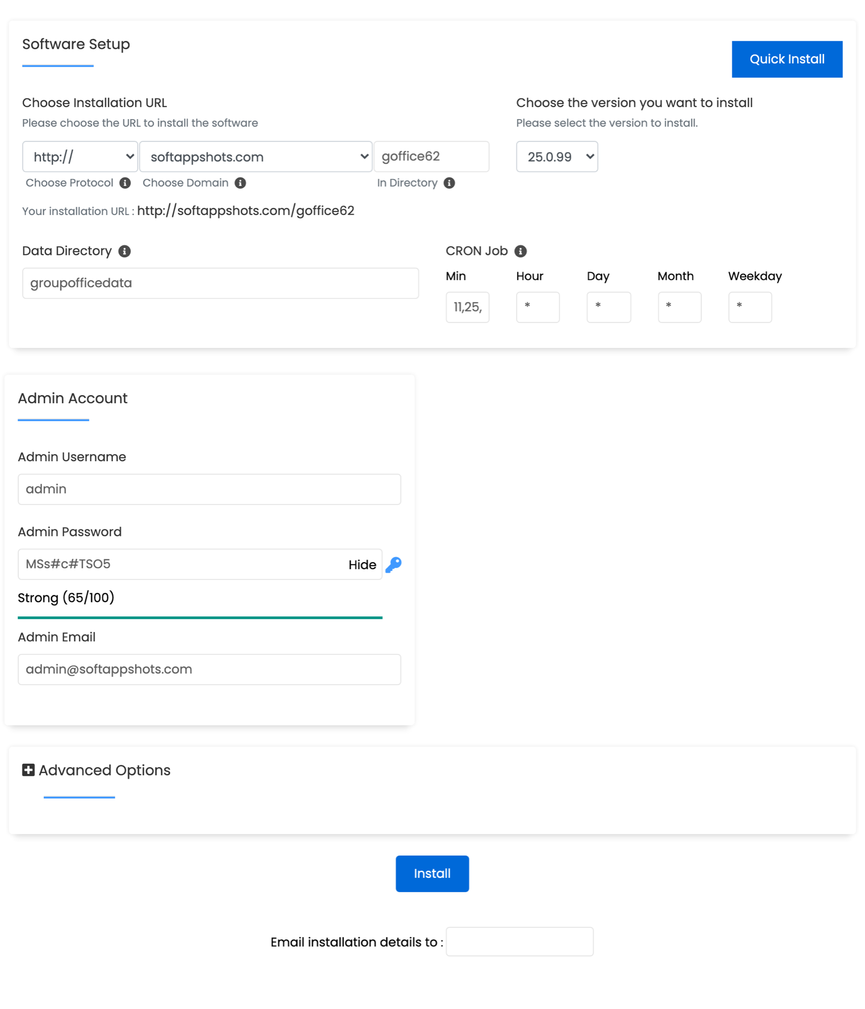 Group Office Install Options