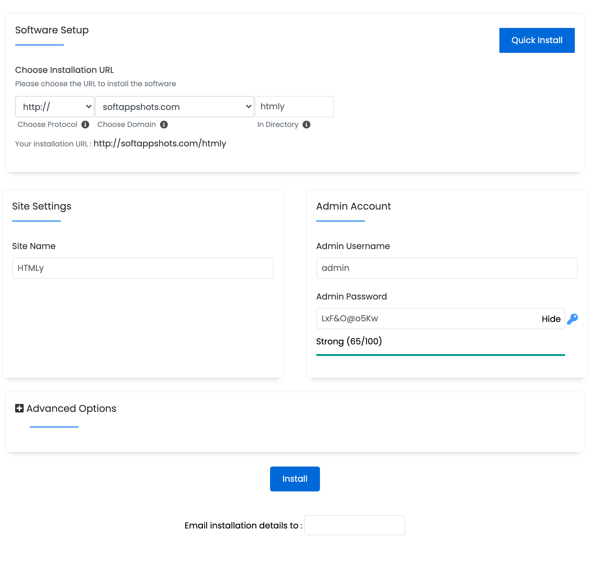HTMLy Install Options