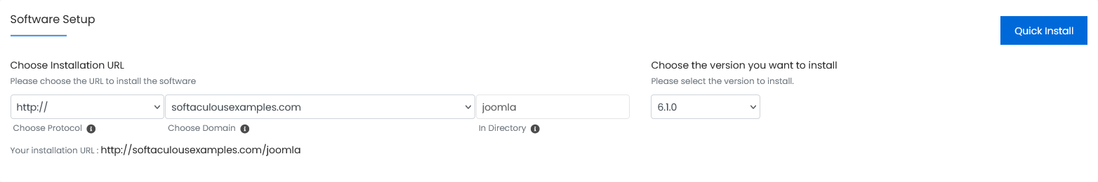 Joomla Install Options