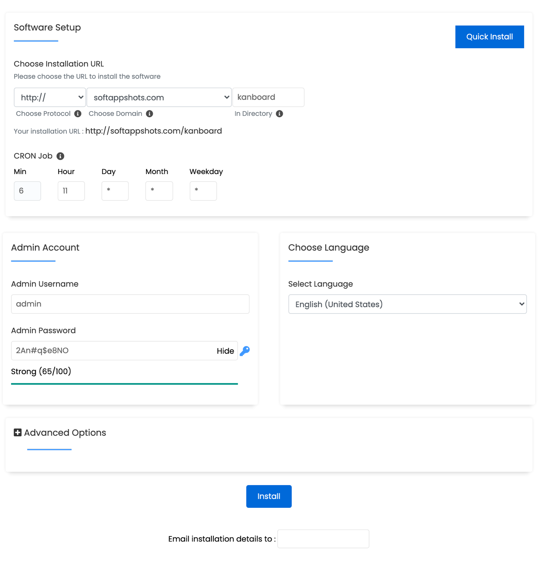 Kanboard Install Options