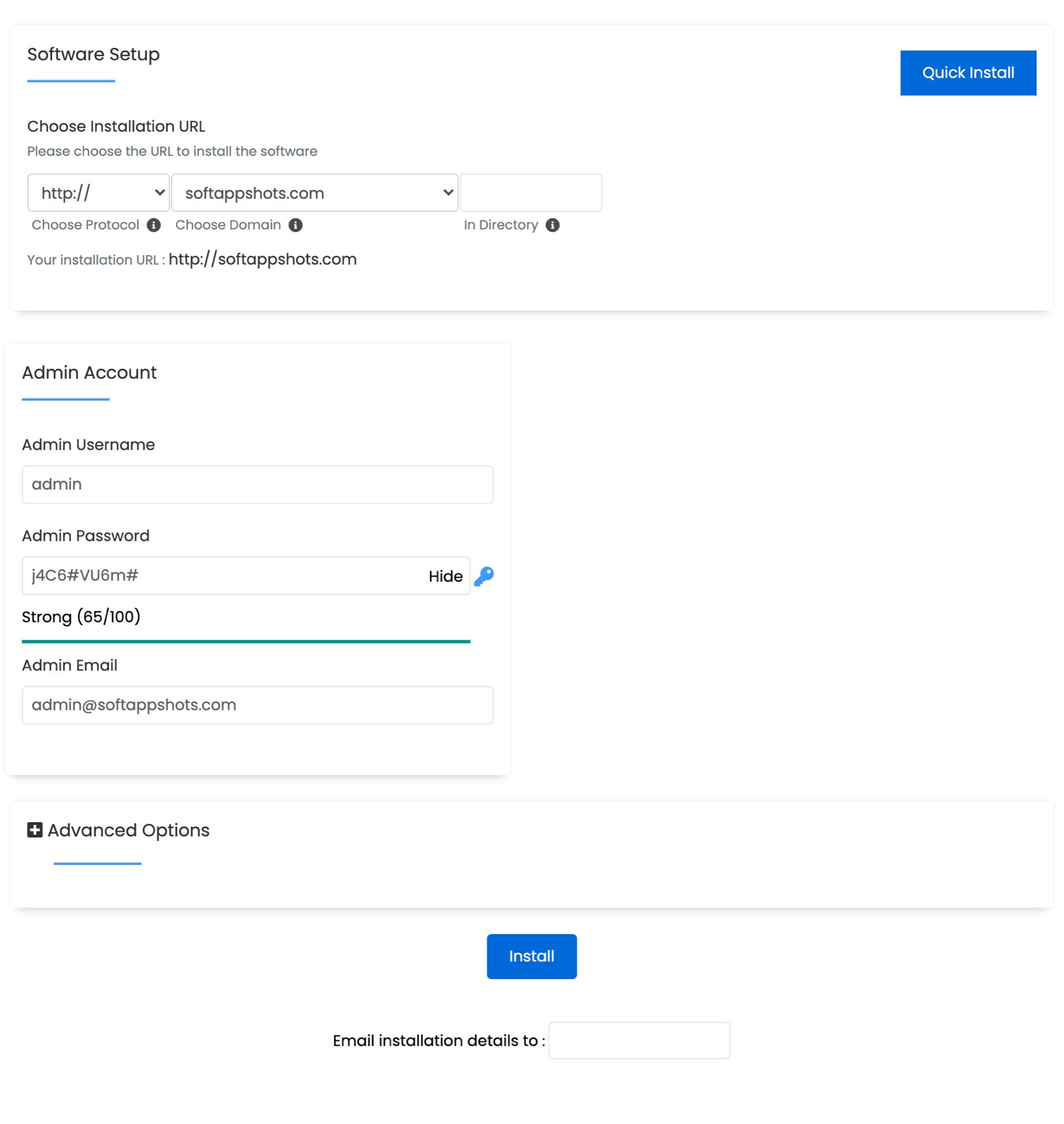 Kimai Install Options