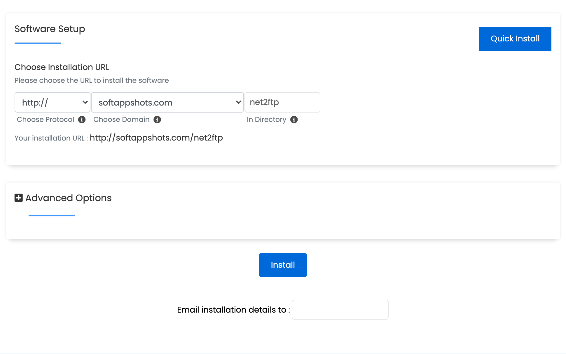 net2ftp Install Options