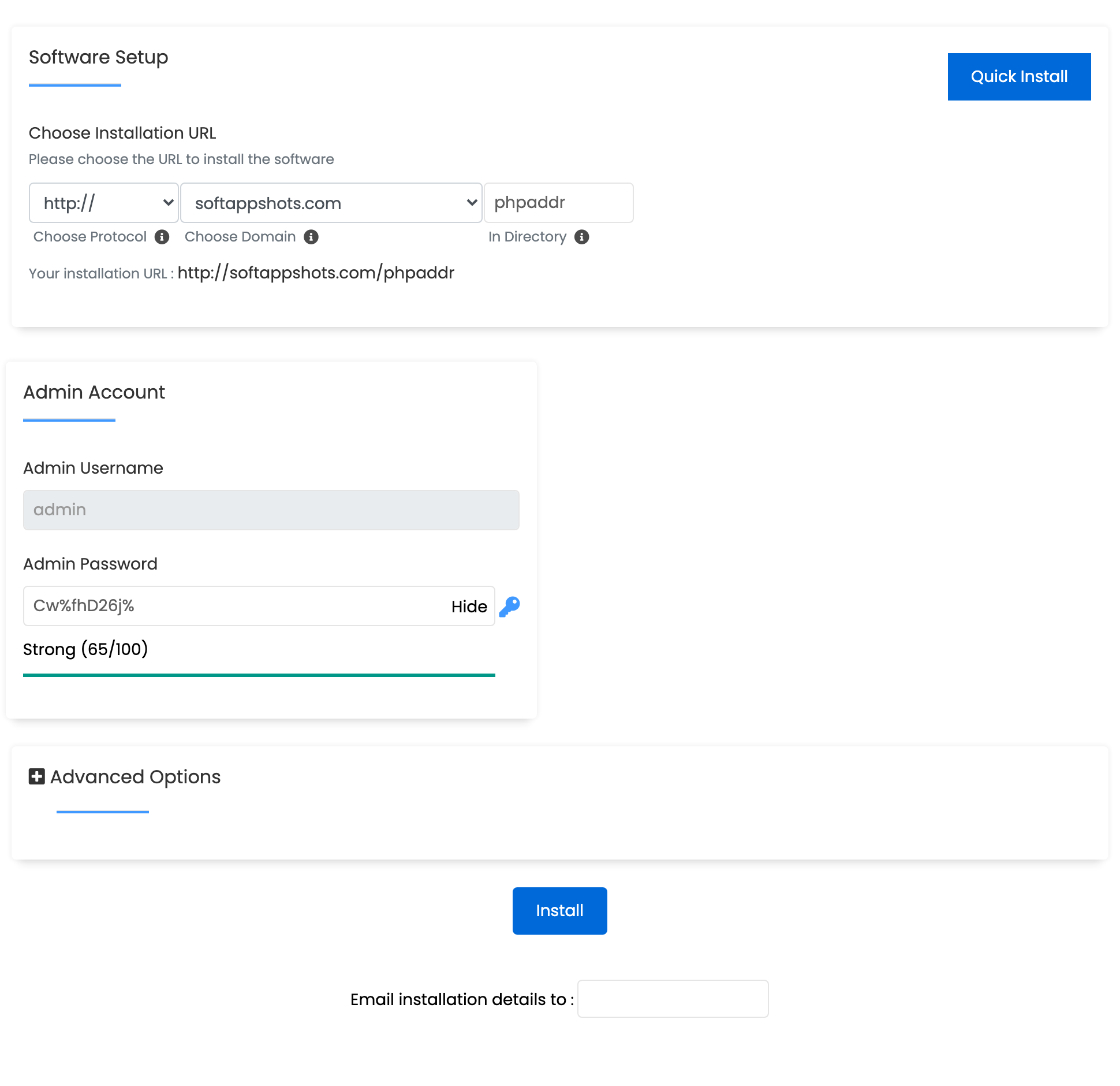 PHP Address Book Install Options