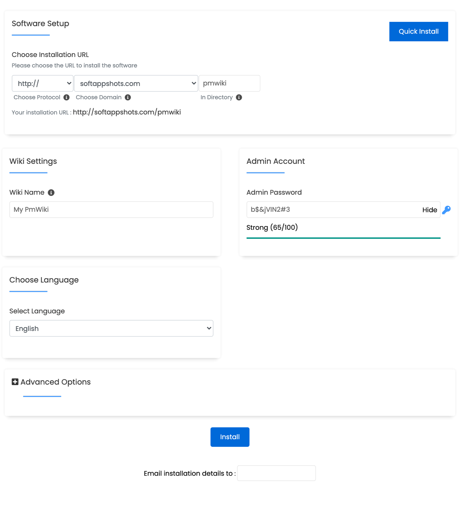 PmWiki Install Options