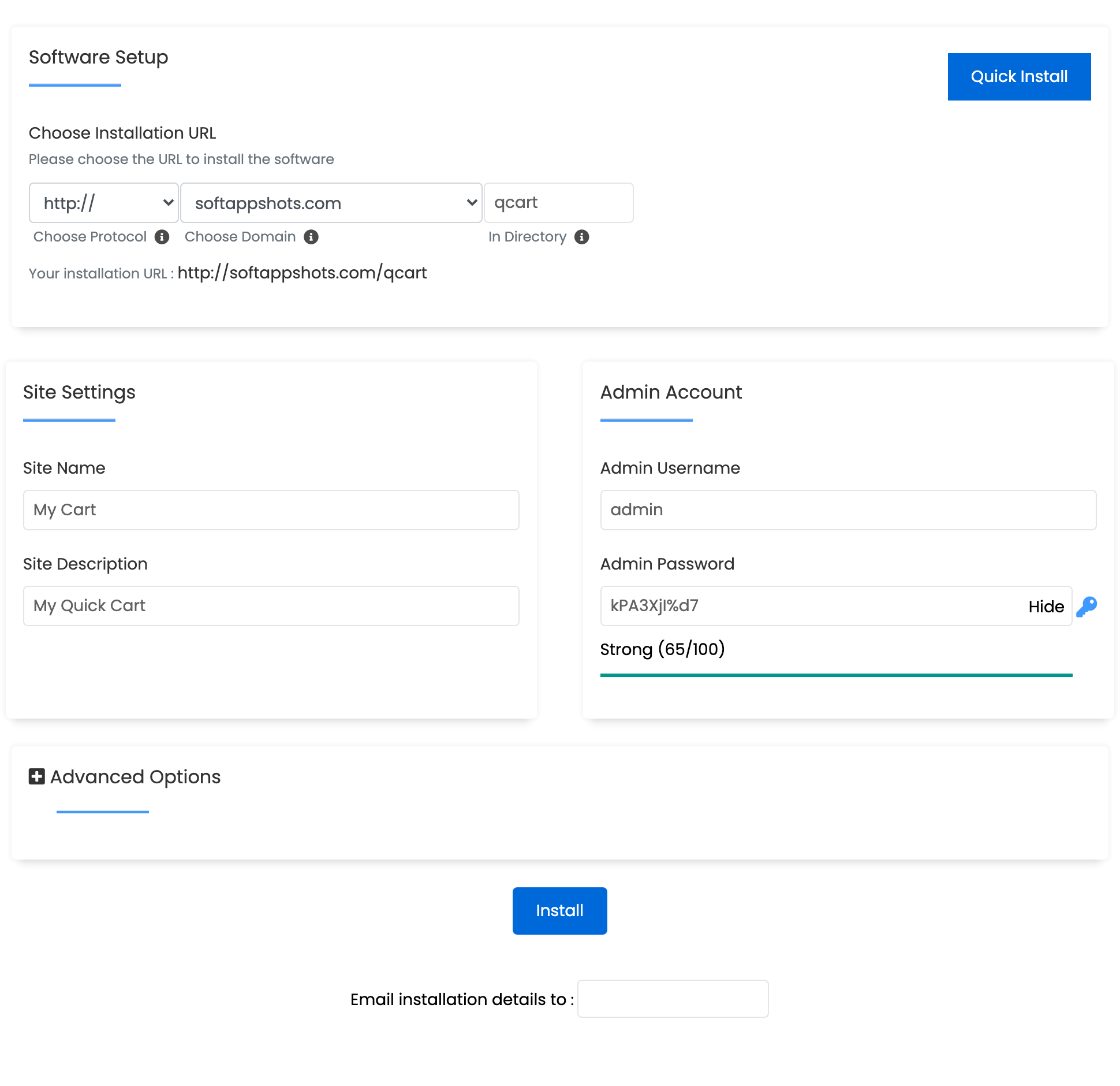 Quick.Cart Install Options
