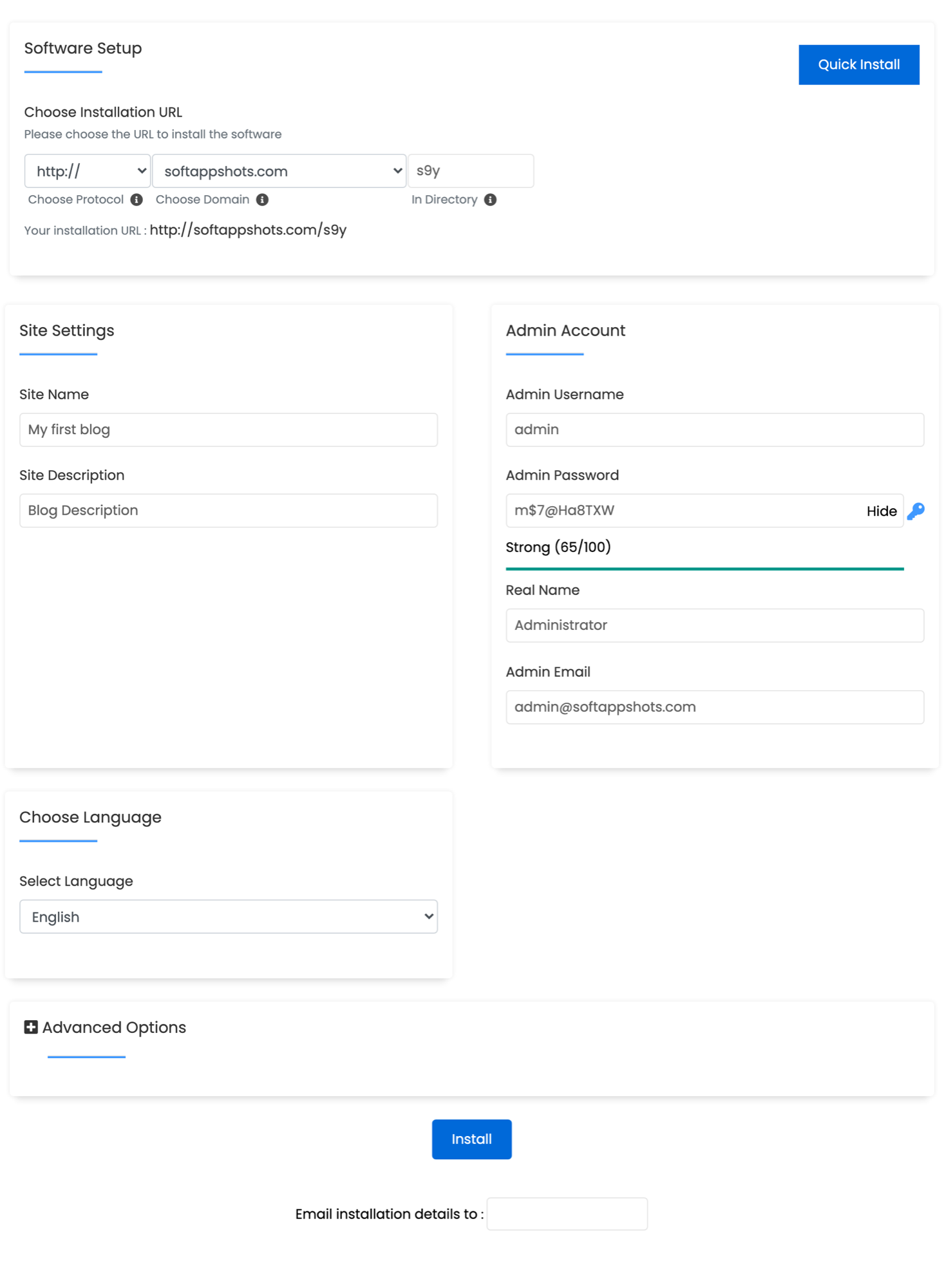 Serendipity Install Options