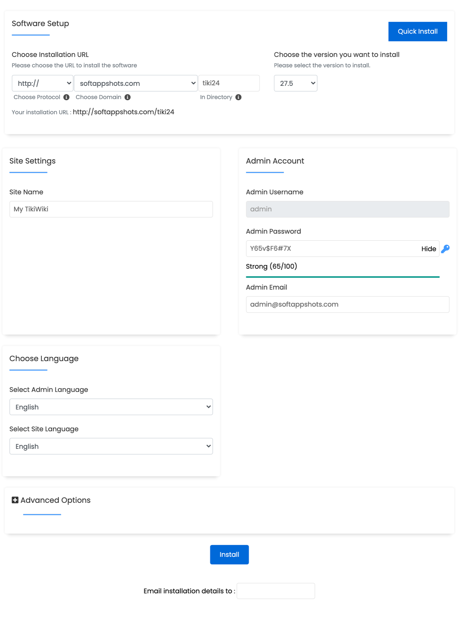 Tiki Wiki CMS Groupware Install Options