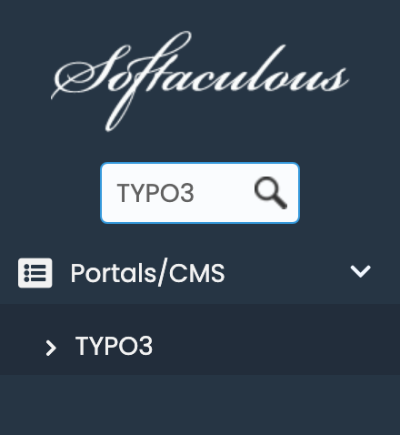 TYPO3 in Softaculous