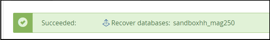 Successful database restore