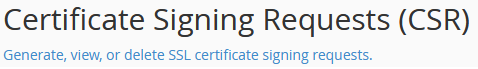 Certificate Signing Requests option