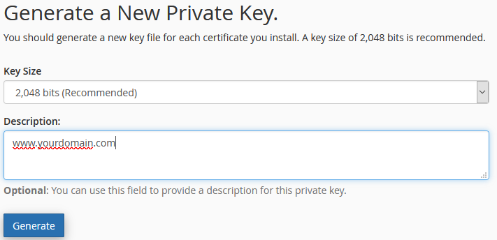 Generate a new private key