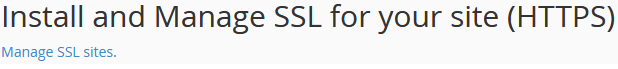 Install and Manage SSL option