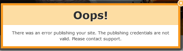 Weebly publishing error