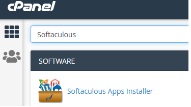 Softaculous search in cPanel