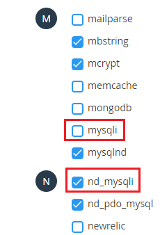 Enabling nd_mysqli extension