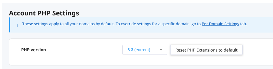Searching for Select PHP Version in cPanel