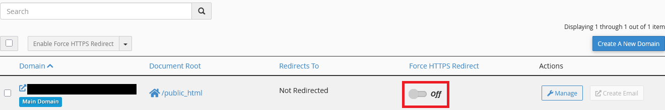 Force HTTPS Redirect