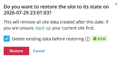 Confirm restore