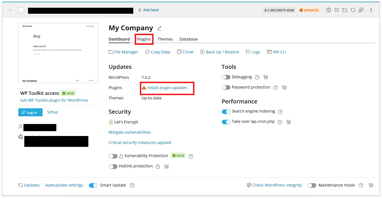 Install plugin updates
