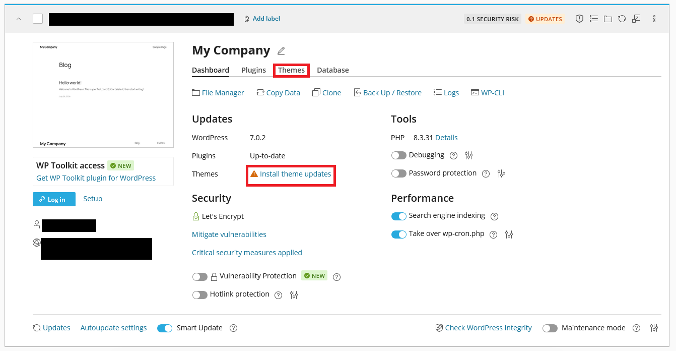 Install theme updates